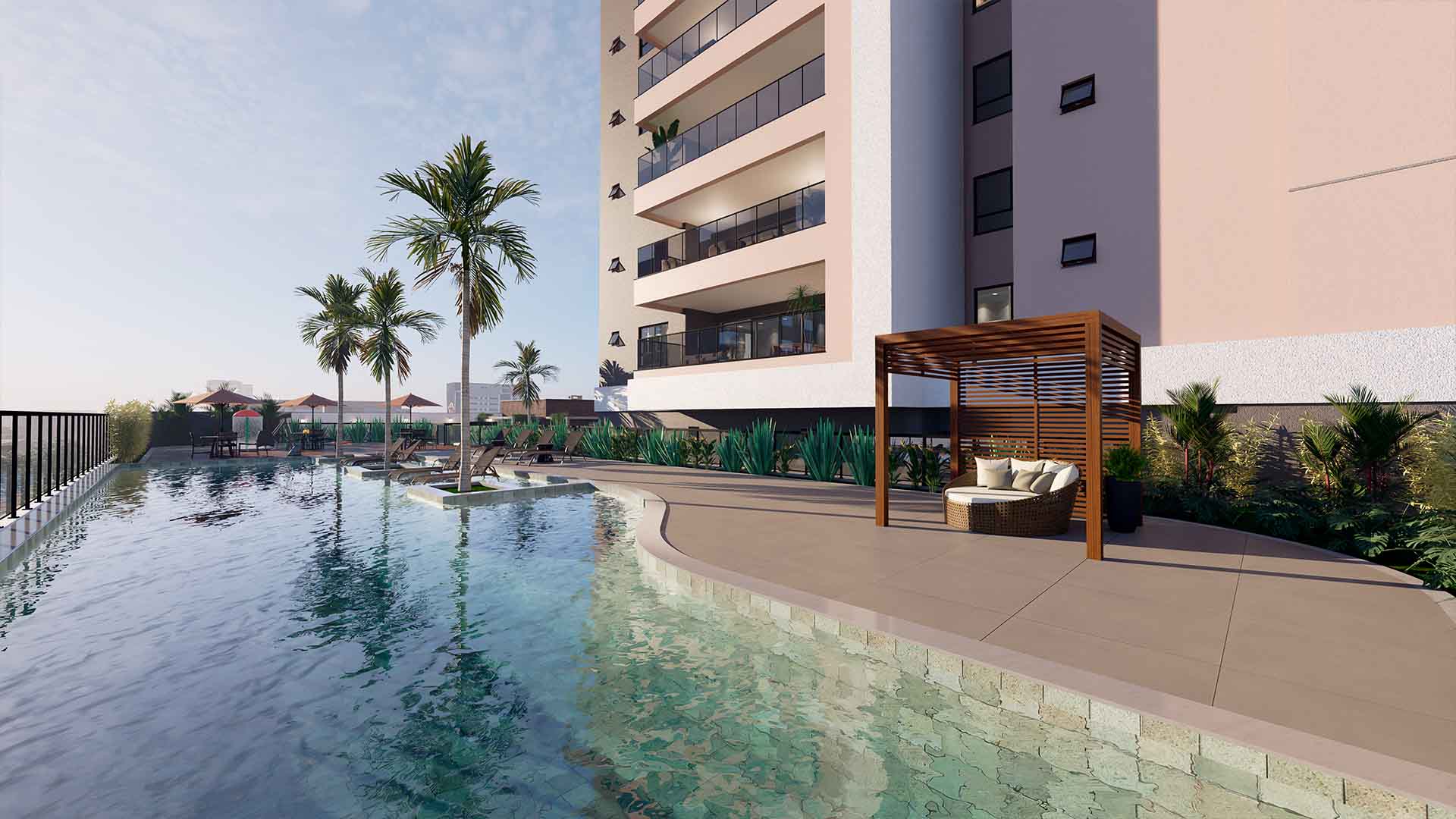 Piscina com prainha